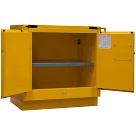 Durham Mfg Durham Manufacturing 1022UCS-50 22 gal FM Approved Flammable Safety Self Close Storage Cabinet; Safety Yellow 1022UCS-50